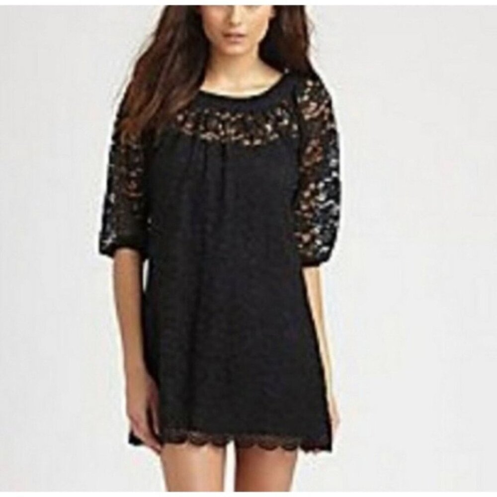 DIANE VON FURSTENBERG DVF Sz 8 Elisabetta Lace Mini Dress Lined Whimsigoth